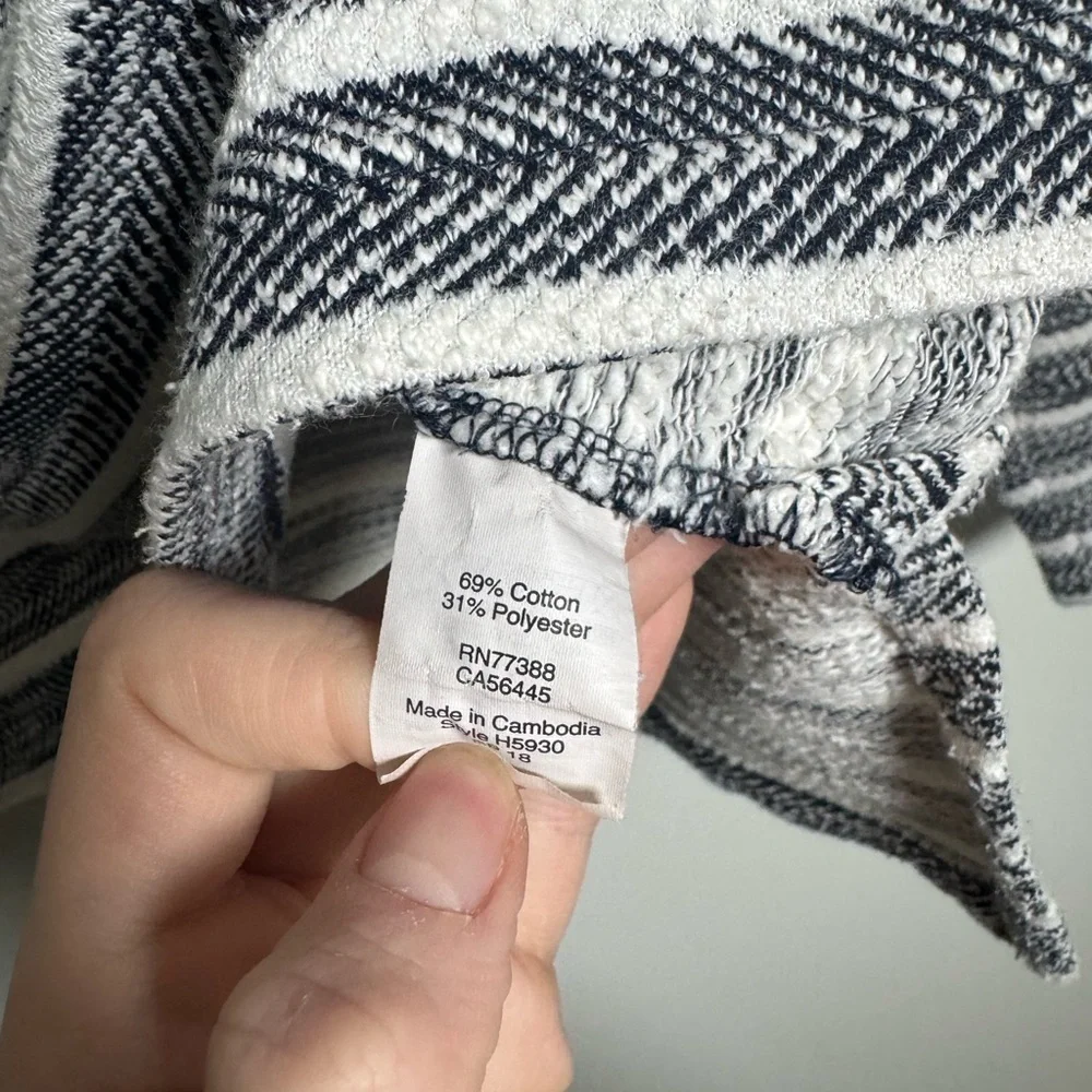 J.Crew Black White Striped Turtleneck Sweater Soft Knit Size S